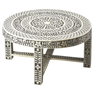 โต๊ะกาแฟเรซินฝังกระดูกและดีไซน์ลายดอกไม้เฟอร์นิเจอร์อินเดียสำหรับตกแต่งบ้านสำนักงานโรงแรมร้านอาหาร - Product Image 1