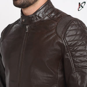 Veste en cuir noir de haute qualité pour hommes pour l'hiver col montant manteau de peau personnalisé pour garçon d'automne nouveaux hommes - Product Image 6