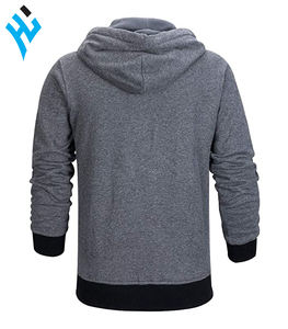 Sudadera con capucha para hombre, de algodón y polar, ropa para parte superior masculina, con cremallera, estilo Casual, de alta calidad, venta al por mayor, otoño - Product Image 2