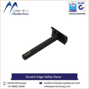 Double <b>Edge</b> Stainless Steel Single Blade Safety Razor with Brass Handle for Men Made in Gujarat - Product Image 4