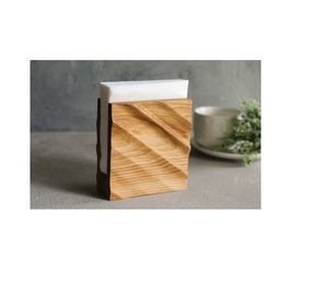 Soporte para servilletas de madera personalizado, forma cuadrada, para hotel, venta al por mayor, fiesta en casa, diseño, embalaje de una sola pieza - Product Image 2