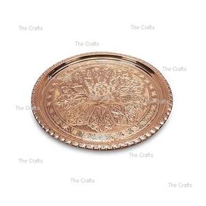 Plaque de chargeur couleur cuivre en acier inoxydable forme ronde faite à la main sous les plaques pour la maison et les restaurants - Product Image 2