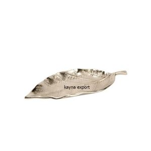 ถาดโลหะตกแต่งลายใบไม้สีทองสำหรับตกแต่งเทศกาลคริสต์มาสและงานแต่งงานใช้ประดับกลางโต๊ะถาดสำหรับตกแต่ง - Product Image 2