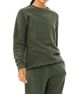 Meilleur Style BELLA + CANVAS Sweat-shirt à col rond suédé Shop Style Bella Ladies Sponge Fleece Wide Neck Sweatshirt - Product Image 4