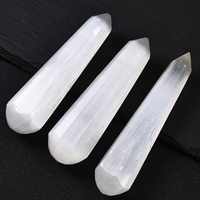 Varita de Cristal de Selenita Natural para Mujer, Feng Shui, Punta Cónica Tallada y Grabada, Regalos Espirituales, Decoración de Habitación, Sanación, Boda, Amor