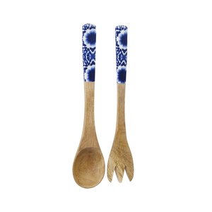 Servidores de ensaladas, juego de Mango de madera amarilla, tenedor y cuchara, 12 pulgadas, para utensilios, pinzas de madera - Product Image 3