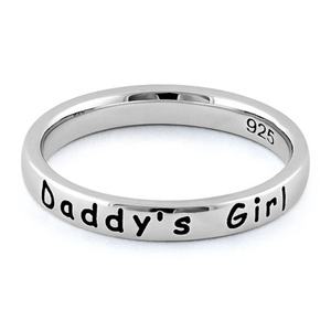 Anillos de Plata de Ley 925 hechos a mano con inscripción de Daddy's Girl Midi estilo bohemio, anillos de banda apilables, anillo de plata llamativo para mujer de la India - Product Image 1