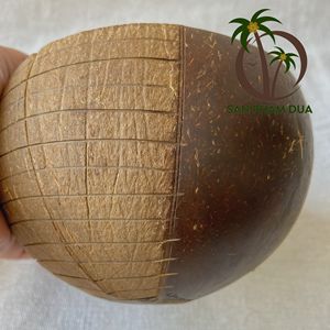 Bol en coque de noix de coco avec cuillère en bois, prix d'usine, image réelle, fabrication en gros, logo personnalisé, bol en noix de coco pour salade, acai - Product Image 5