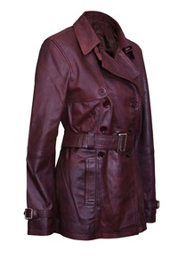 Chaqueta de motociclista para mujer, Chaqueta con botones y cinturón de cuero de oveja, color rosa y marrón, todos los colores, hecha en paquistaní - Product Image 2