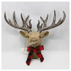 圣诞悬挂驯鹿头摆件鹿主题家居装饰