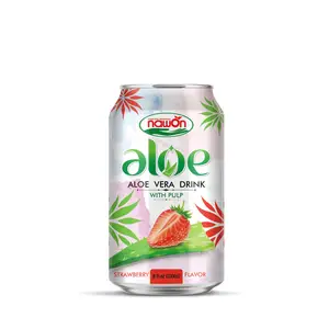 330ml NAWON Aloe Vera Juice Drink Trade from Vietnam In Aluminum Can Private Label Good Aloe Vera Drink OEM ODM Sugar Zero