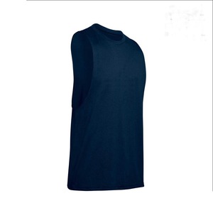 Camisetas sin mangas informales de verano para hombre, camisetas transpirables de secado rápido de talla grande de algodón/poliéster, diseño de logotipo personalizado a la venta - Product Image 3
