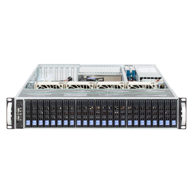 Hot Selling Dual Intel Xeon Gen1/Gen2 Processor Rack Server Chassis 2U 24-Bay 2.5'' SATA/SAS/U.2 NVMe SSD Rail Kit Max 2TB Stock