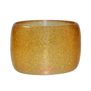 Glitter dourado pulseira de resina pulseira mais recente projeto bangles e pulseira