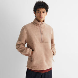 Sudadera de forro polar con bolsillos OEM ODM, prenda de vestir cálida y acogedora, con cuello alto y cremallera de cuartos, para invierno - Product Image 1