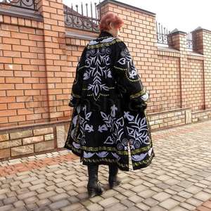 Ladies Fashionable Wholesale New Collection Fluorescent Embroidered <b>Jacket</b> Suzani Oversize Winter <b>Kimono</b> Robe Uzbek Long Coat - Product Image 1