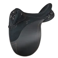 Selle de saut d'obstacles Y&Z English Racing en cuir véritable, style western, quincaillerie SUS304, siège souple et durable, qualité supérieure