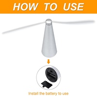 Ventilateur de table rotatif écologique rechargeable par USB pour salle à manger, cuisine, maison, bureau, ABS 5W