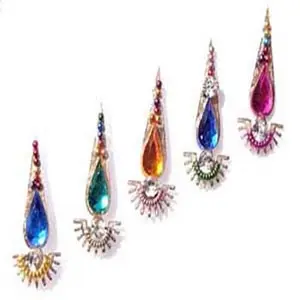 Fabricante de Bindis de Diseño Elegante al por Mayor, Adhesivo para la Frente con Perlas y Tela - Product Image 1