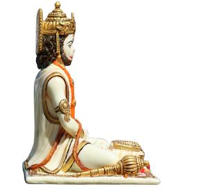 Artesanía de Resina Blanca NIRMALA HANDICRAFTS, Estatua de Hanuman Ji Hecha a Mano Estilo Art Deco, Decoración para Templo Pooja, Escultura Hindú India - Product Image 4