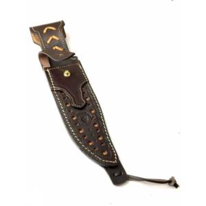 Funda de cuero hecha a mano con estilo de amenaza con incrustaciones de moda a precio de fábrica para cuchillos de hoja fija - Product Image 3