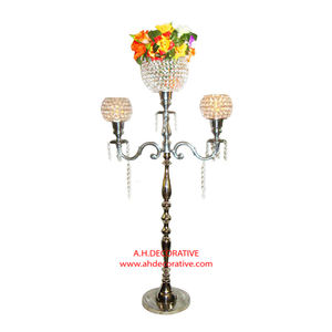 Wedding Centerpieces <b>Beaded</b> Candelabra 5 Arm Candle High Quality Metal Aluminum Handmade Candelabra for Indoor Decoration - Product Image 4