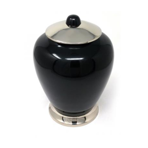 Classic American Style Black Aluminum 9in Cremation Urn for Human Ashes Adult <b>Memorial</b> Funeral Elegant Handcrafted Keepsake - Product Image 1