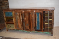 Armoire de rangement de style industriel en bois recyclé vintage de bonne qualité, écologique, pour la maison et le salon d'hôtel