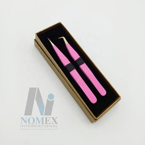 Pinzas para Pestañas Rectas en Forma de L de 90 Grados, de Acero Inoxidable Chapado en Oro Rosa, Antiestáticas, con Agarre de Diamante de Precisión, para Cuidado Personal - Product Image 3