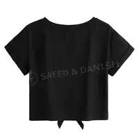 Özel toptan spor mahsul Tee grafik T Shirt kadın kırpma üstleri Casual OEM hizmeti örme düz boyalı özel boyut özel renkli