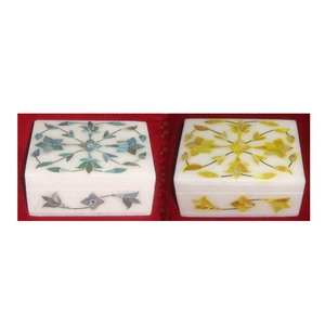 Graceful กล่องใส่เครื่องประดับ,ทำจากหินอ่อนสีขาวม็อบธรรมชาติทำด้วยมือ - Product Image 1