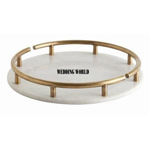 ถาดเสิร์ฟหินอ่อนบนโต๊ะจานทำมือคุณภาพสูงสไตล์คลาสสิกขายดีเครื่องใช้บนโต๊ะอาหารจานเสิร์ฟหินอ่อนใหม่สไตล์แฟนซี - Product Image 3