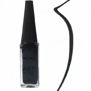 NAIL ART NAIL POLISH - BLACK PASTEL COLOR - MI-NY BRAND ITALIAN AND PROFESSIONAL QUALITY FOR NAIL ART DECORATION