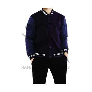 RMI personnalisé hommes grande taille Letterman vestes avec col montant OEM broderie patchs enduit traitement - Product Image 1