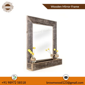 Bền 20x16 inch gỗ thông Khung gương với kệ chức năng hiện đại hình chữ nhật hình dạng Tường Khung gương cung cấp số lượng lớn bán buôn - Product Image 2