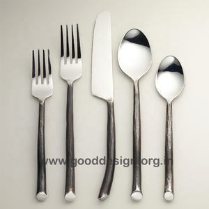 <b>Vintage</b> Rustic Look Stainless Steel Twisted Leaf End Handle <b>Cutlery</b> <b>Set</b> and Flatware - Product Image 2
