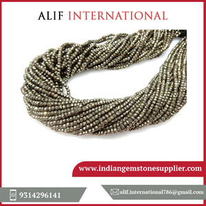 Vente en gros de perles de pierre en vrac Rondell Premium Quality Faceted Black Quartz Glass Opal Fourniture en vrac de pyrite pour la fabrication de bijoux - Product Image 6