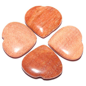 Vente en gros de cabochons en forme de cœur d'aventurine de pêche en vrac pierres précieuses ovales rayonnantes Agate rose naturelle belle pierre aigue-marine - Product Image 1