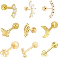 Bijoux CANNER — boucles d'oreilles à Piercing, bijoux en or 18K, en argent véritable 925, boucles d'oreilles