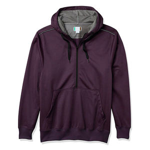 เสื้อฮู้ดซิปครึ่งแขนสำหรับผู้ชายผ้าคอตตอนผสมโอเวอร์ไซส์ผ้าคอตตอน100% เปิดไหล่ - Product Image 5