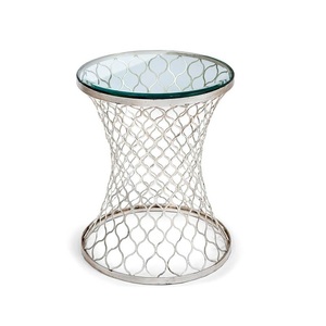 Table en métal avec dessus miroir au design unique, table d'appoint classique et élégante faite à la main en gros, table centrale en métal chic de dernière génération - Product Image 1