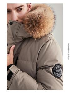 TANBOER personalizzato maschio oca bianca in piumino invernale taglie forti piumini da <span class=keywords><strong>uomo</strong></span> con cappuccio in pelliccia - Product Image 2