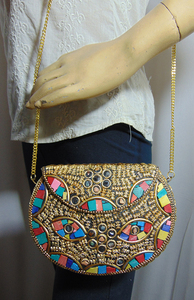 Pochette à rabat en métal mosaïque avec motif en laiton <span class=keywords><strong>doré</strong></span> à motifs oculaires - Product Image 6