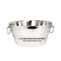Cuivre Antique Martelé À La Main Conception Grand Seau À Glace Refroidisseur De Vin Baignoire Champagne Métal Seau À Glace Baignoire pour Barware Outils
