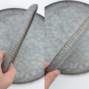 Plateau de service alimentaire rectangulaire galvanisé blanc Design élégant Parfait pour le service de thé et de café dans la cuisine à domicile Usage quotidien - Product Image 5