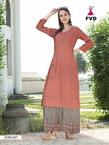 Plazo kurti – ensemble de vêtements pour femmes, kurtis pour femmes indiennes, ethniques - Product Image 4