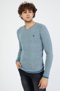 เสื้อสเวตเตอร์แขนยาวสำหรับผู้ชาย,เสื้อสีพื้นแฟชั่นใหม่แบบสั่งทำ - Product Image 4