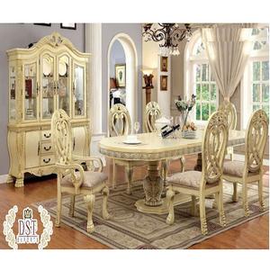 โต๊ะอาหารและเก้าอี้สไตล์คลาสสิกสุดหรู เฟอร์นิเจอร์โต๊ะอาหารทำมือคุณภาพดีที่สุด เฟอร์นิเจอร์ห้องอาหารสไตล์คลาสสิก - Product Image 1