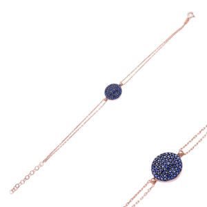 Pulsera de plata de primera ley con piedra de zafiro para mujer, brazalete, plata esterlina 925, estilo turco, hecho a mano - Product Image 1