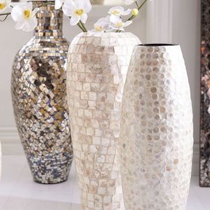 Pot de fleurs en nacre naturelle de haute qualité, décoration de maison, incrustation d'os, Vase de fleurs, fabricant et extracteur à vendre - Product Image 3